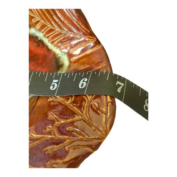 Handmade Original Clay Trinket Bowl Imprinted & Free Form Shape 6"Tx7"W - Picture 9 of 10